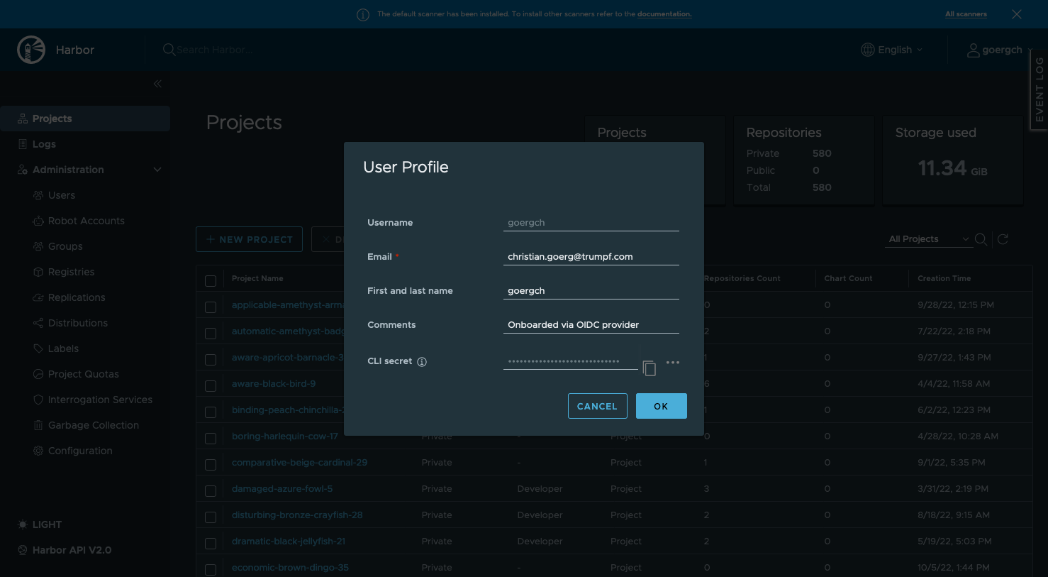 Harbor User Profile